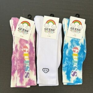 GUESS Men's Colorful Socks - Blue, White, Purple